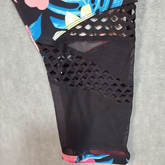 PINK Victoria's Secret Leggings Womens L Pink Floral Ultimate Stretch High Waist - Picture 6 of 10